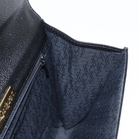 Authentic SAINT LAURENT Clutch Bag Leather Black Gold bst339-121825 - Picture 13 of 16